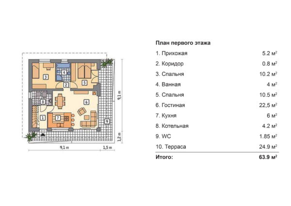 План первого этажа дома